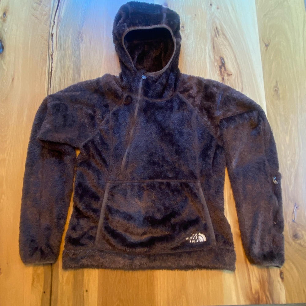 The North Face Dark Brown Plush Hooded Fleece Pullover